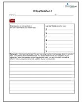 BALM - Writing Worksheet A