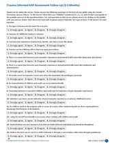 Trauma-Informed Training Follow-Up (3-5 months) Survey Questionnaire