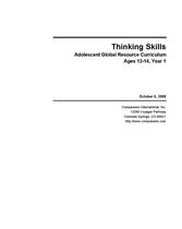 Program Guidelines - Youth Curriculum: Critical Thinking 12-14 Yr1