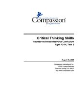 Youth Curriculum : Critical Thinking 12-14 Yr2