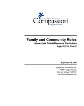 Youth Curriculum : Family and Community Roles 12-14 Yr2