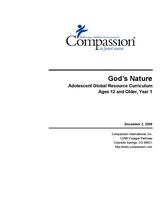 Youth Curriculum : God's Nature 12+ Yr1