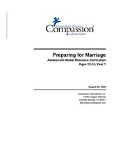 Youth Curriculum : Marriage 12-14 Yr1