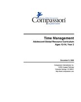 Youth Curriculum : Time Management 12-14 Yr2