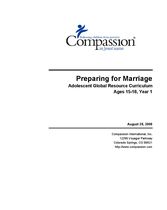 Youth Curriculum : Marriage 15-18 Yr1