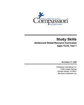 Youth Curriculum : Study Skills 15-18 Yr1