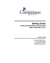 Youth Curriculum : Goal Setting 19+ Yr1