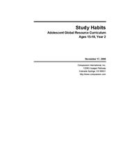 Youth Curriculum : Study Habits