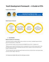 Program Guidelines :Youth Development Framework