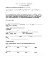 Mentoring- Sign-Up Form for Mentors