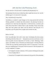 JOB AID FOR LIFE PLANNING TOOL