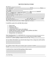 MENTEE PROFILE FORM