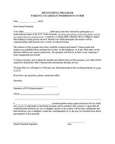 MENTORING PROGRAM PARENT/GUARDIAN PERMISSION FORM
